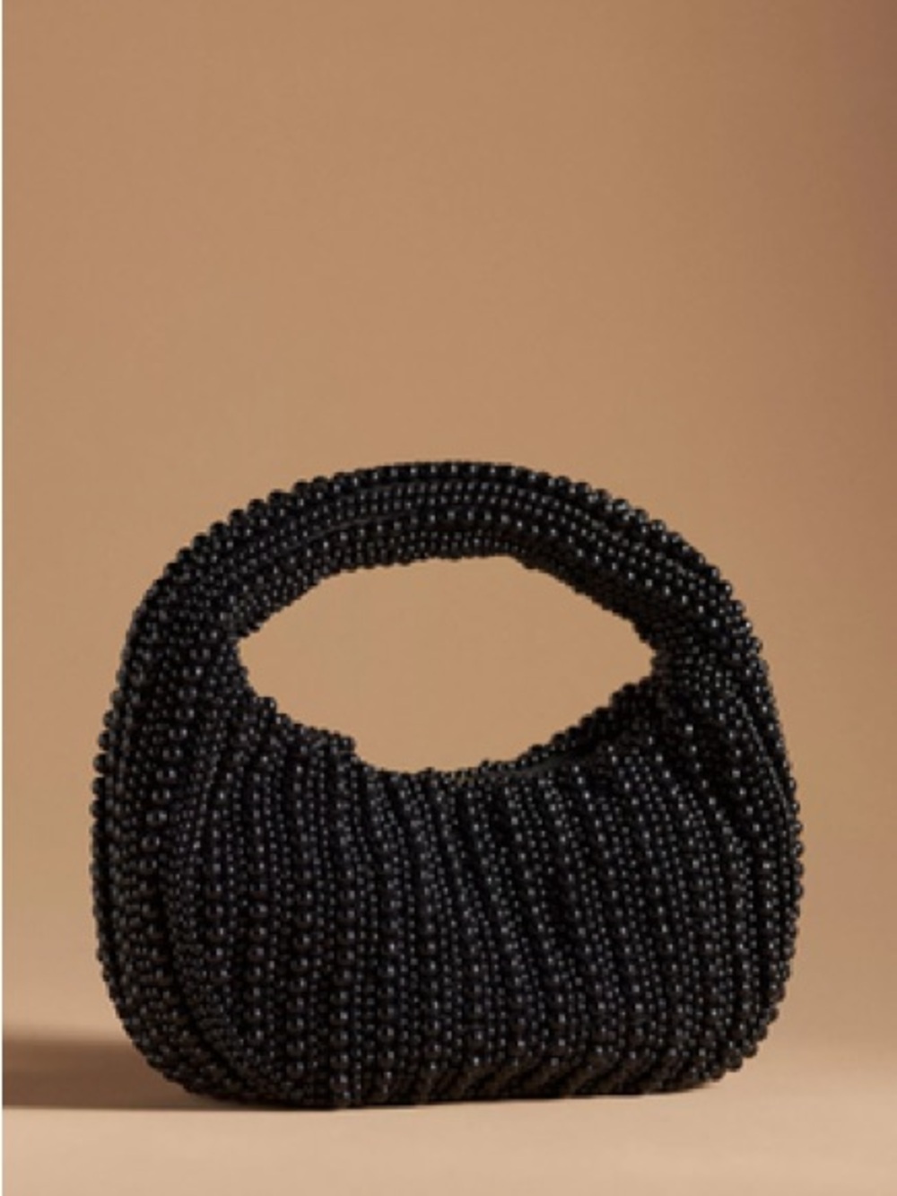 Anthropologie Black Beaded Mini Bag